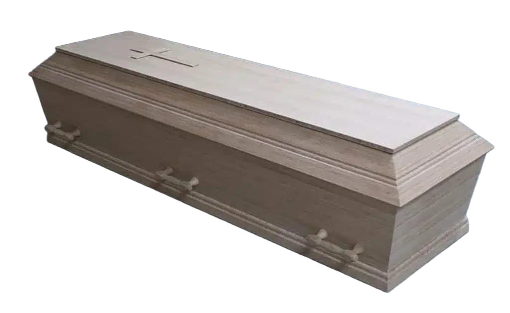 bambus-kiste-med-6-haandtag-med-kors Kremeringskiste eller begravelseskiste i dansk fremstillet Bambus